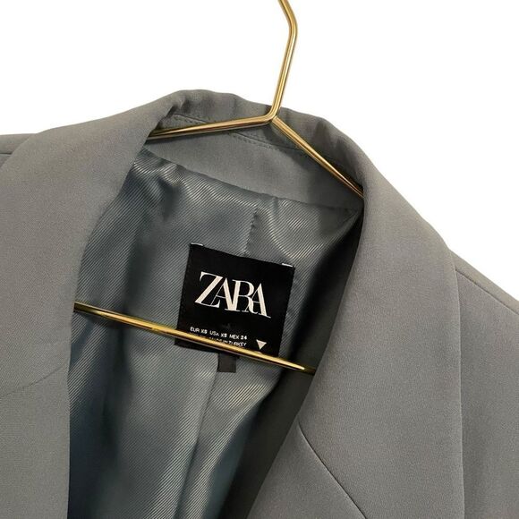 Zara Slate Grey Single Button Blazer Size XS - Picture 3 of 8